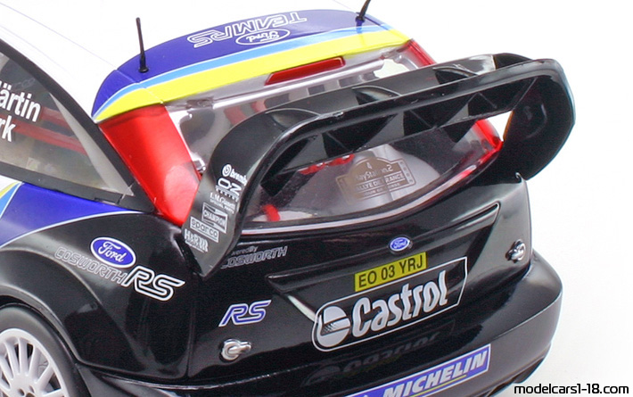 2003 - Ford Focus WRC Solido 1/18 (Белый / Синий) Багажник / Поднимающиеся фары