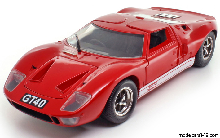 1966 - Ford GT40 Jouef Evolution 1/18 (Kрасный / Белый) Передняя левая сторона