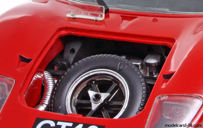 1966 - Ford GT40 Jouef Evolution 1/18 (Kрасный / Белый) Багажник / Поднимающиеся фары