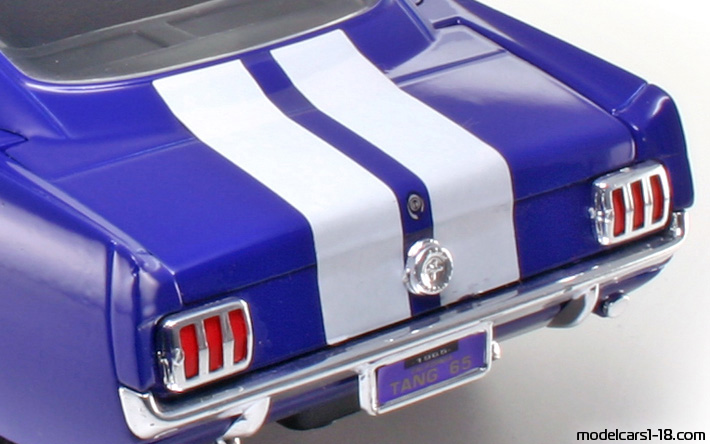 1965 - Ford Mustang Shelby GT Mira 1/18 (Синий / Белый) Багажник / Поднимающиеся фары