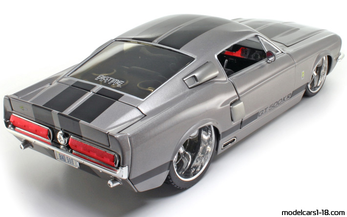 1967 - Ford Mustang Shelby GT500KR Jada Toys 1/18 (Серый  / Чёрный) Задняя правая сторона