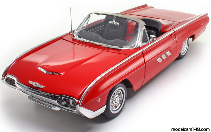 1963 - Ford Thunderbird Anson 1/18 (Kрасный) Передняя левая сторона