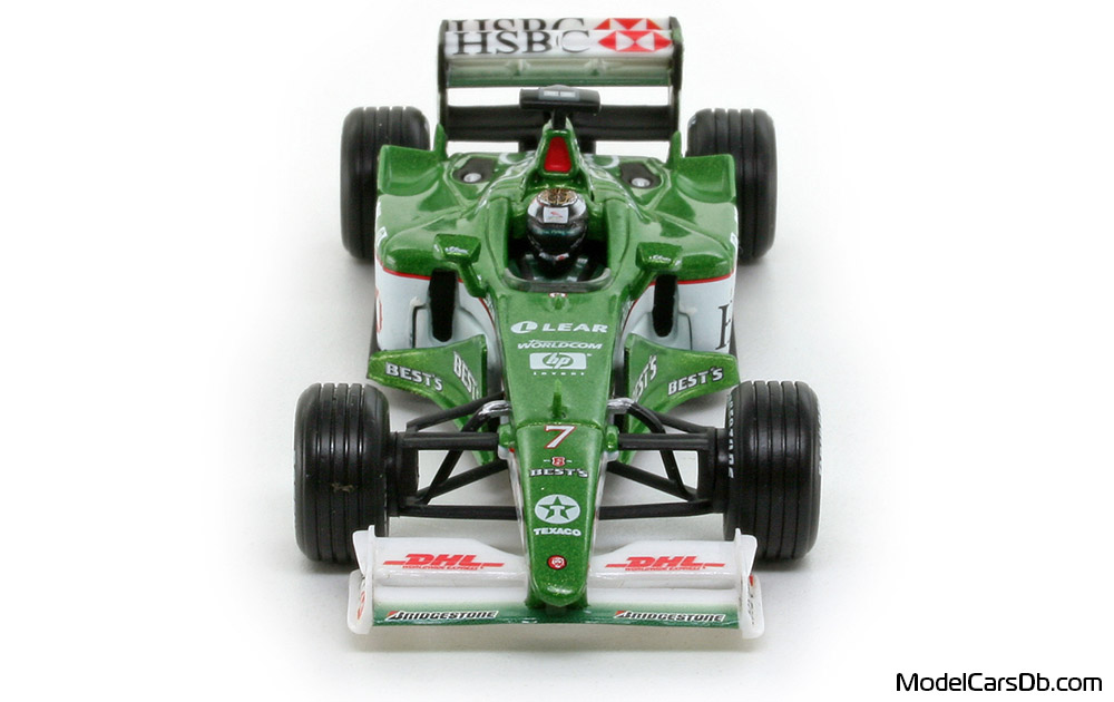 2000 - Jaguar Cosworth R1 Hot Wheels 1/43 (Зелёный / Белый) Спереди