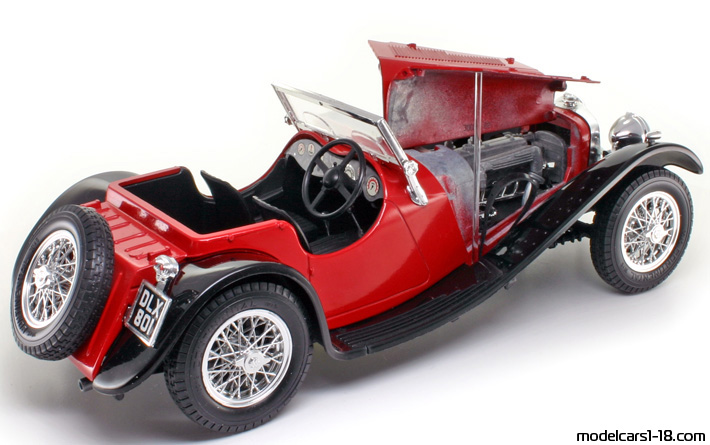 1936 - Jaguar SS100 Bburago 1/18 (Kрасный / Чёрный) Открывающиеся части