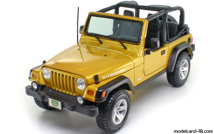 2003 - Jeep Wrangler Rubicon Maisto 1/18 (Жёлтый) Передняя левая сторона