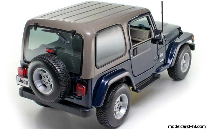 2003 - Jeep Wrangler Sahara Bburago 1/18 (Синий / Серый ) Задняя правая сторона