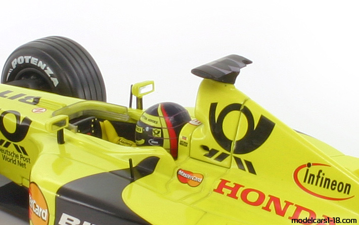 2001 - Jordan Honda EJ11 Hot Wheels 1/18 (Жёлтый / Чёрный) Интерьер панель приборов