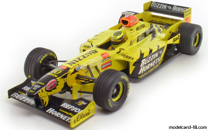 1998 - Jordan Mugen Honda 198 Minichamps 1/18 (Жёлтый / Чёрный) Передняя левая сторона