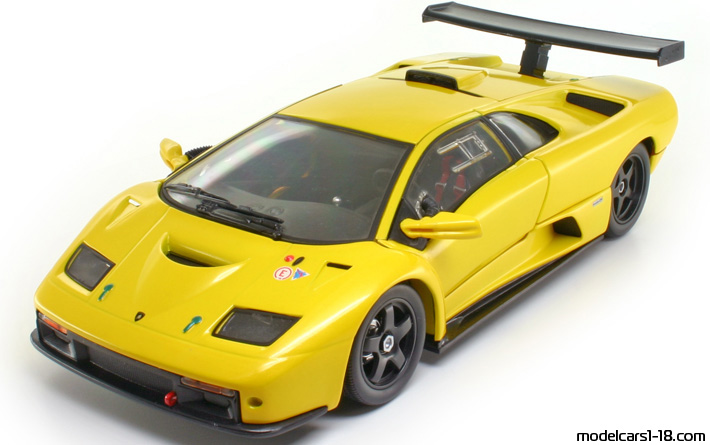 2001 - Lamborghini Diablo GTR Hot Wheels 1/18 (Жёлтый) Передняя левая сторона