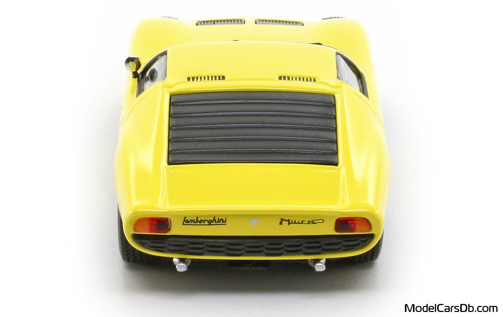 1966 - Lamborghini Miura P400 Minichamps 1/43 (Жёлтый / Чёрный) Сзади
