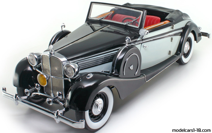 1937 - Maybach SW38 Signature Models 1/18 (Чёрный / Белый) Передняя левая сторона
