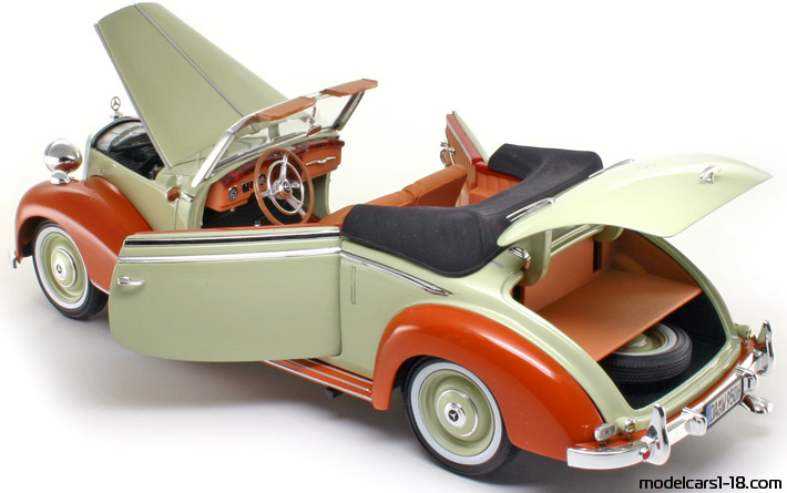 1949 - Mercedes 170 S (W191) Signature Models 1/18 (Белый / Оранжевый) Открывающиеся части