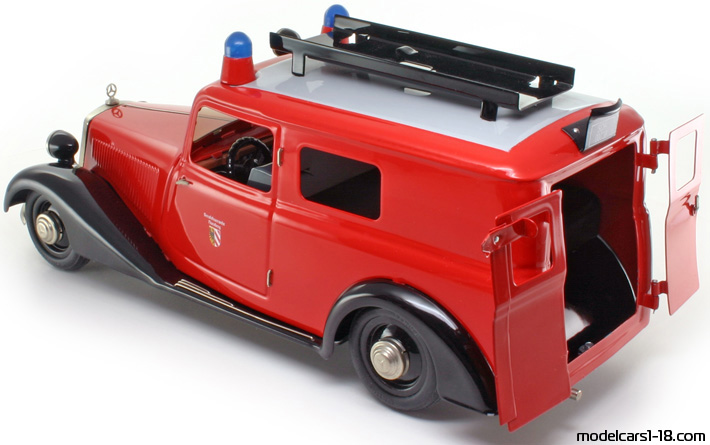 1952 - Mercedes 170 V (W136) Schuco 1/18 (Kрасный / Чёрный) Открывающиеся части