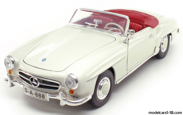 1955 - Mercedes 190 SL (R121) Maisto 1/18 (White) Передняя левая сторона