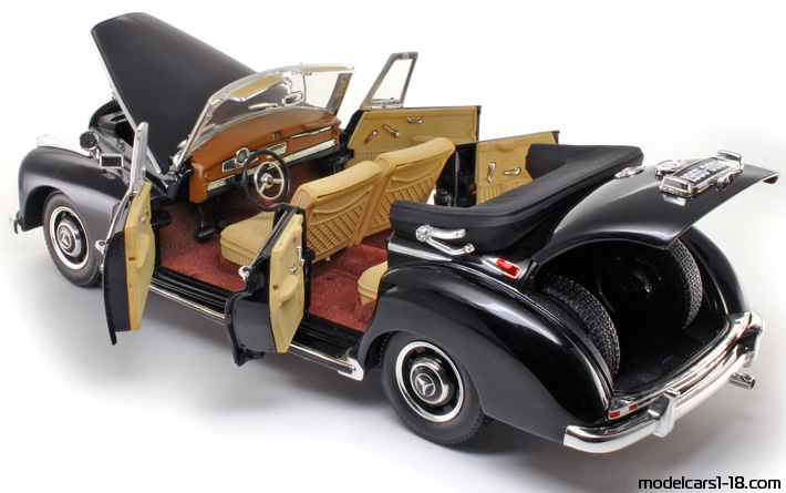 1955 - Mercedes 300 C (W186) Ricko 1/18 (Чёрный) Открывающиеся части