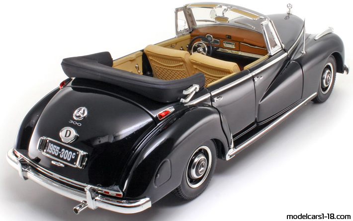 1955 - Mercedes 300 C (W186) Ricko 1/18 (Чёрный) Задняя правая сторона