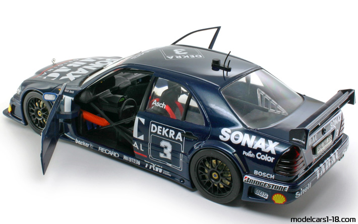 1994 - Mercedes C 180 DTM (W202) Limited Modellcars 1/18 (Синий / Белый) Открывающиеся части