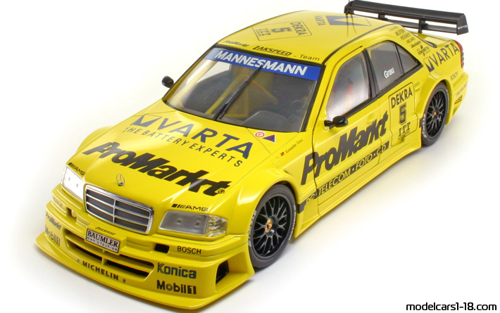 1994 - Mercedes C 180 DTM (W202) UT 1/18 (Yellow / Чёрный) Передняя левая сторона