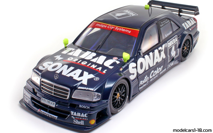 1994 - Mercedes C 180 DTM (W202) UT 1/18 (Синий / Белый) Передняя левая сторона