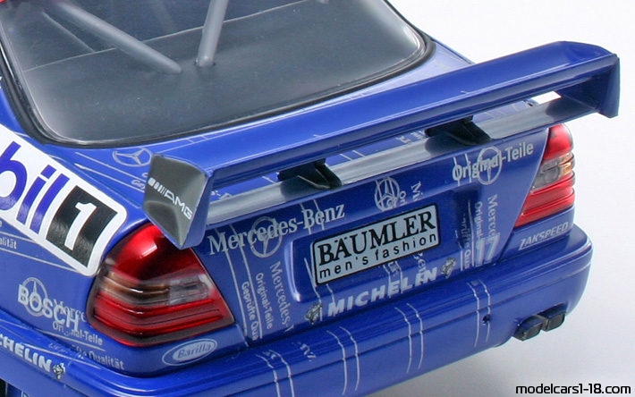 1995 - Mercedes C 180 DTM (W202) UT 1/18 (Синий / Серебристый) Багажник / Поднимающиеся фары