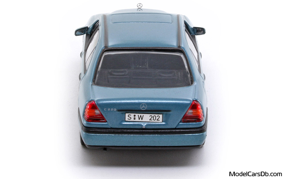 1993 - Mercedes C 220 (W202) Minichamps 1/43 (Синий) Сзади