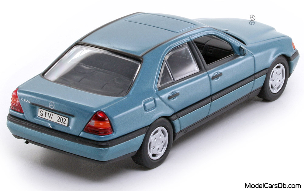 1993 - Mercedes C 220 (W202) Minichamps 1/43 (Синий) Задняя правая сторона