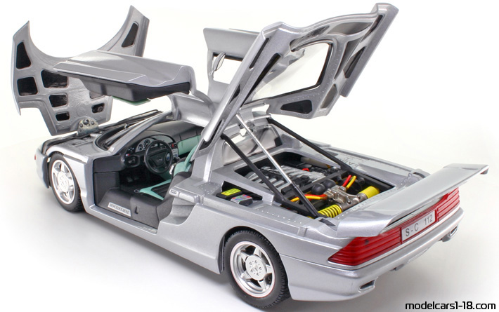 1991 - Mercedes C112 Concept Guiloy 1/18 (Светло-серебристый) Открывающиеся части