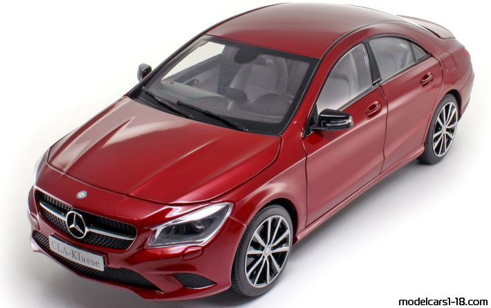 2014 - Mercedes CLA (C117) Norev 1/18 (Kрасный) Передняя левая сторона