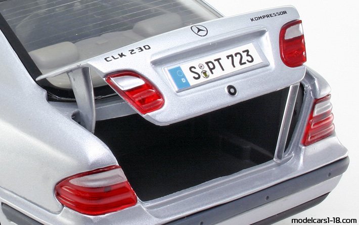 1997 - Mercedes CLK 230 (C208) Anson 1/18 (Серебристый) Багажник / Поднимающиеся фары