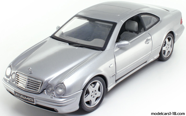 1997 - Mercedes CLK 55 AMG (C208) Anson 1/18 (Серебристый) Передняя левая сторона