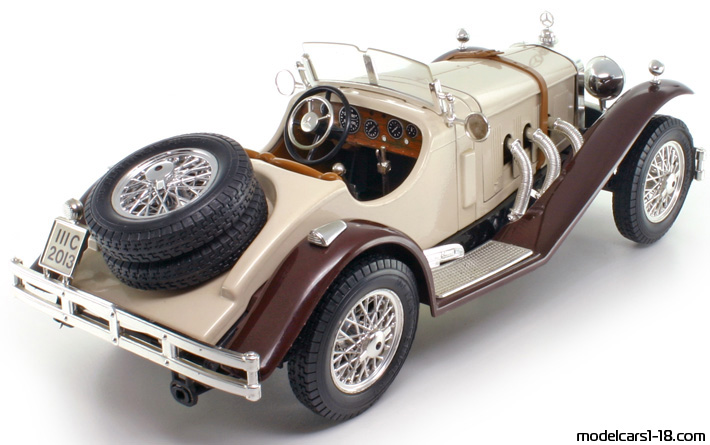1928 - Mercedes SSK (W06) Bburago 1/18 (Оранжевый / Коричневый) Задняя правая сторона