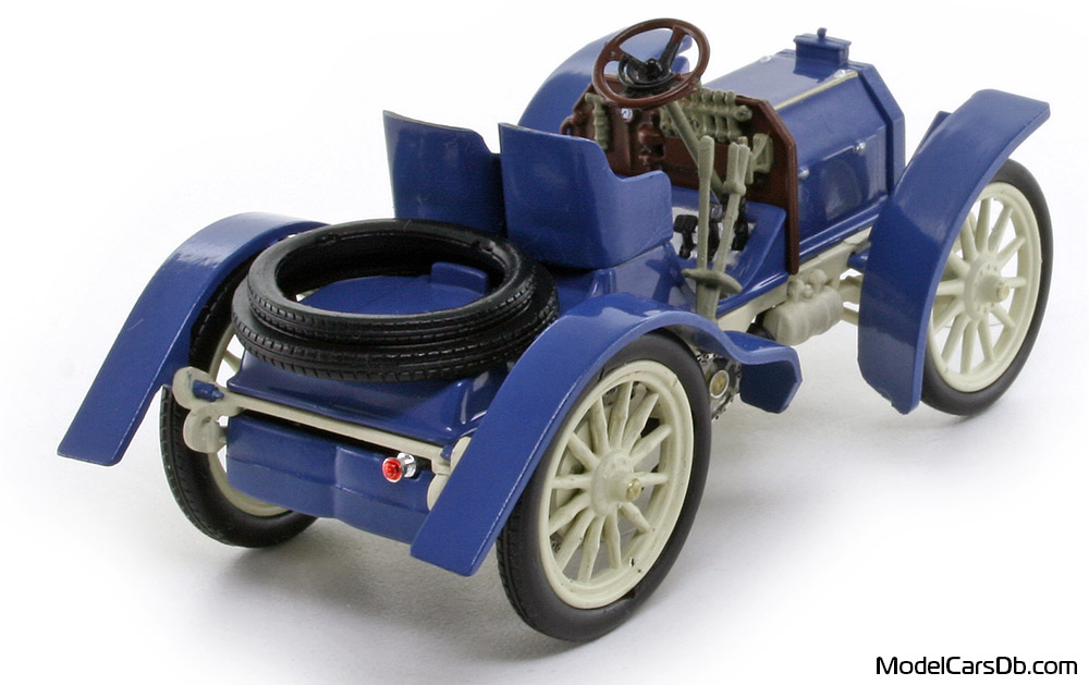 1902 - Mercedes Simplex 40 HP DeAgostini 1/43 (Синий / Белый) Задняя правая сторона