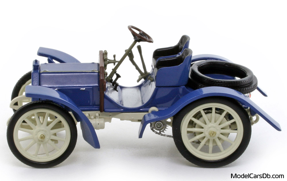 1902 - Mercedes Simplex 40 HP DeAgostini 1/43 (Синий / Белый) Сторона