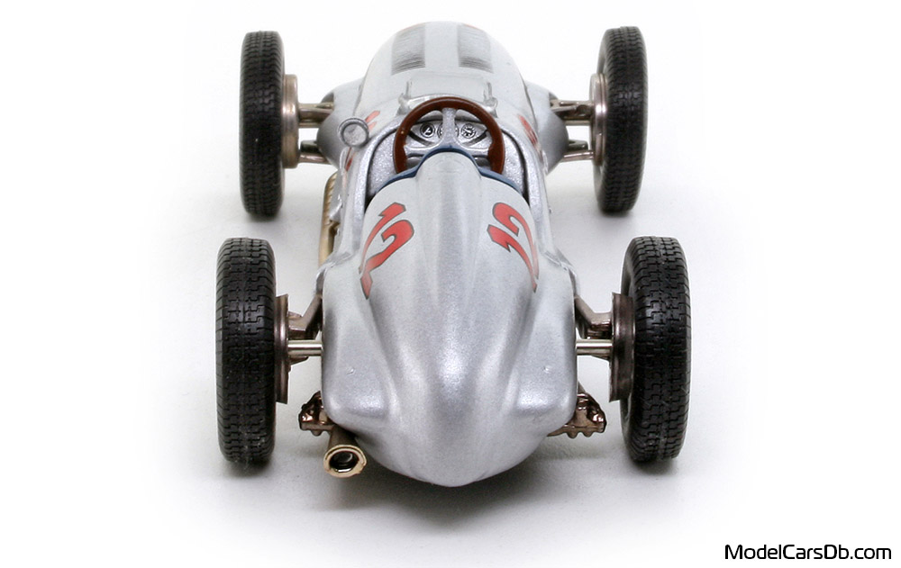 1937 - Mercedes W125 DeAgostini 1/43 (Серебристый) Сзади