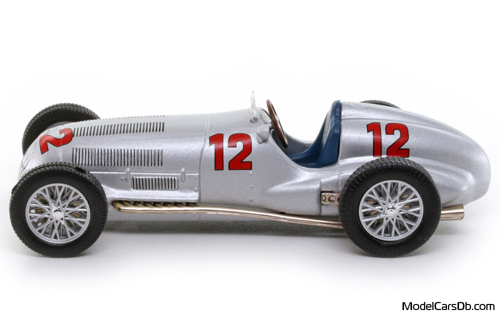 1937 - Mercedes W125 DeAgostini 1/43 (Серебристый) Сторона