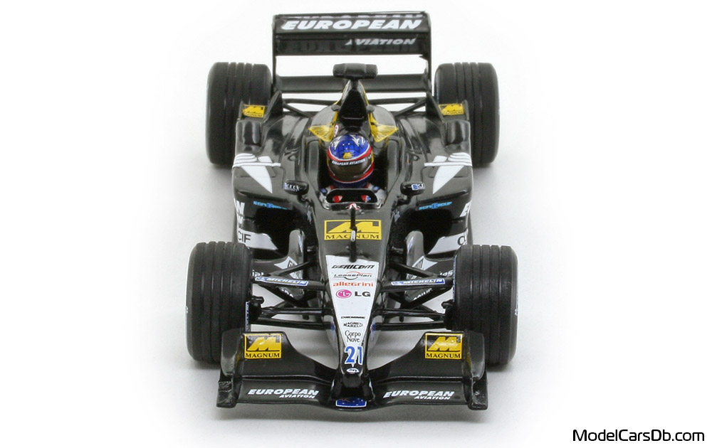 2001 - Minardi PS01 Minichamps 1/43 (Чёрный / Белый) Спереди