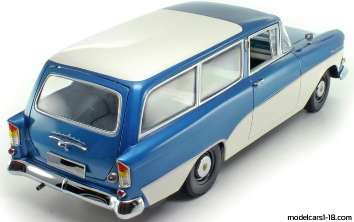 1958 - Opel Rekord P1 Caravan Minichamps 1/18 (Синий / Белый) Задняя правая сторона