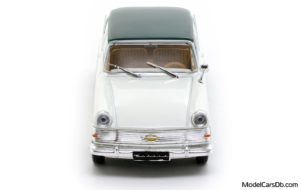 1960 - Opel Rekord Altaya 1/43 (Белый / Зелёный) Спереди
