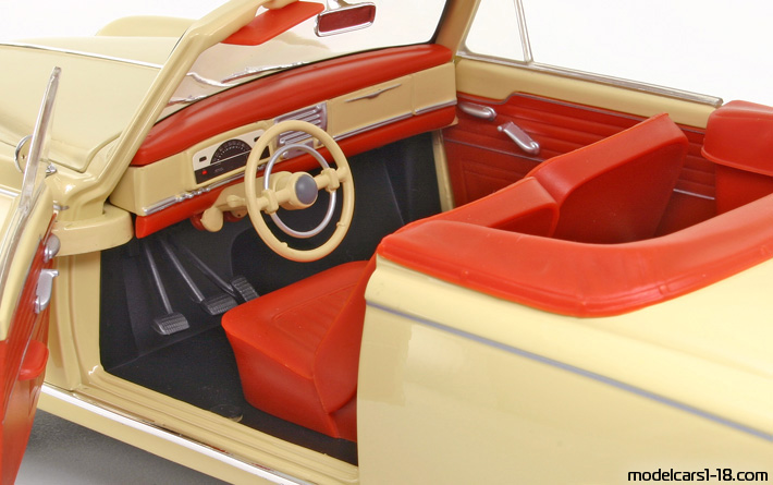 1957 - Peugeot 403 Solido 1/18 (Белый) Интерьер панель приборов