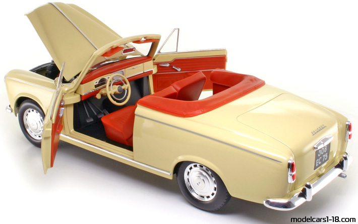 1957 - Peugeot 403 Solido 1/18 (Белый) Открывающиеся части