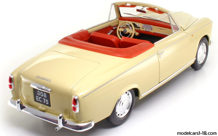 1957 - Peugeot 403 Solido 1/18 (Белый) Задняя правая сторона
