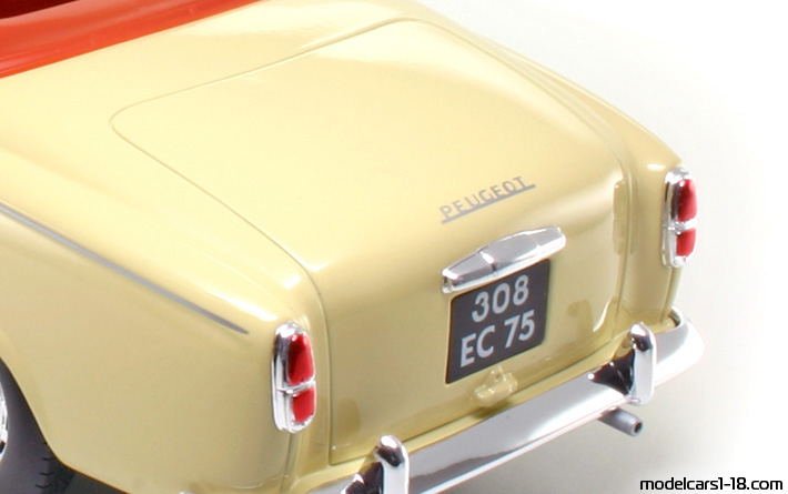 1957 - Peugeot 403 Solido 1/18 (Белый) Багажник / Поднимающиеся фары