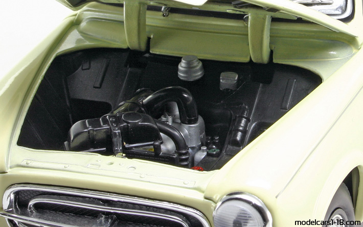 1957 - Peugeot 403 Welly 1/18 (Белый) Двигатель