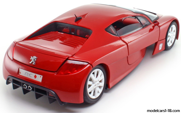 2002 - Peugeot RC Concept Solido 1/18 (Kрасный) Задняя правая сторона
