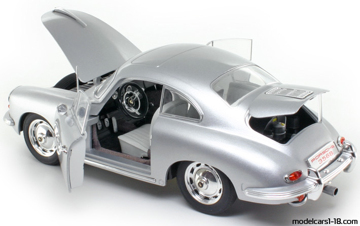 1960 - Porsche 356 B Ricko 1/18 (Светло-серебристый) Открывающиеся части