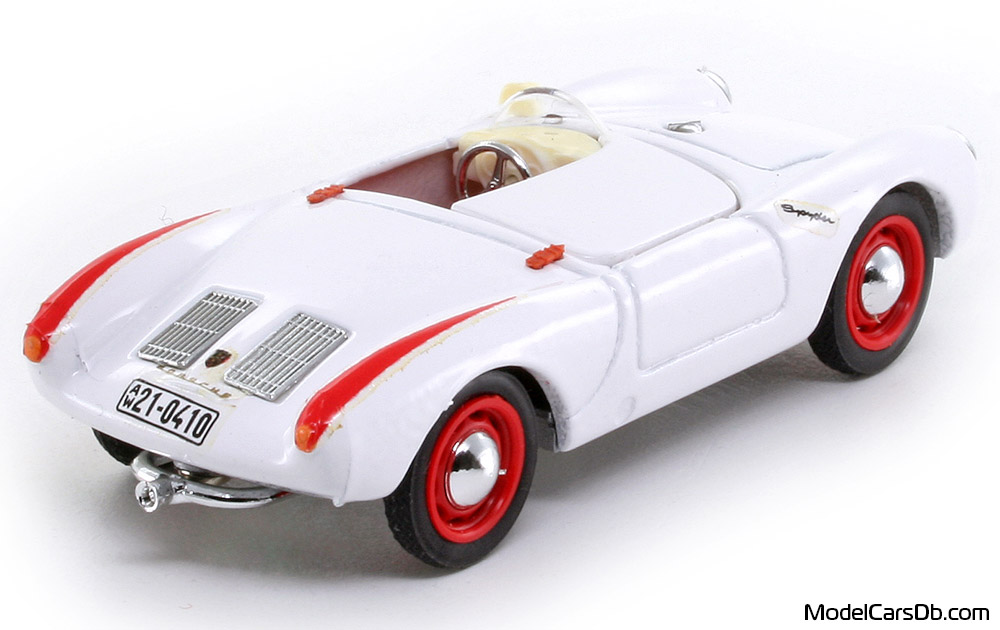 1954 - Porsche 550 RS Stradale Brumm 1/43 (Белый / Kрасный) Задняя правая сторона