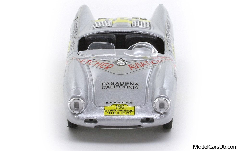 1953 - Porsche 550 RS Brumm 1/43 (Серебристый / Жёлтый) Спереди