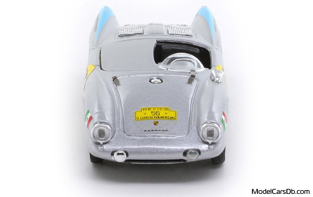1954 - Porsche 550 RS Brumm 1/43 (Серебристый / Синий) Спереди