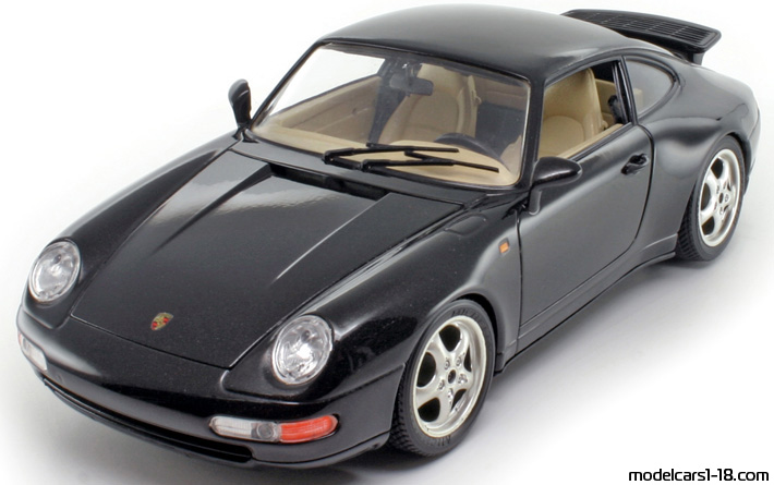 1993 - Porsche 911 Carrera (993) Bburago 1/18 (Чёрный) Передняя левая сторона