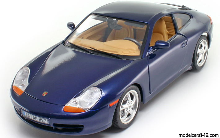 1997 - Porsche 911 Carrera (996) Bburago 1/18 (Синий) Передняя левая сторона